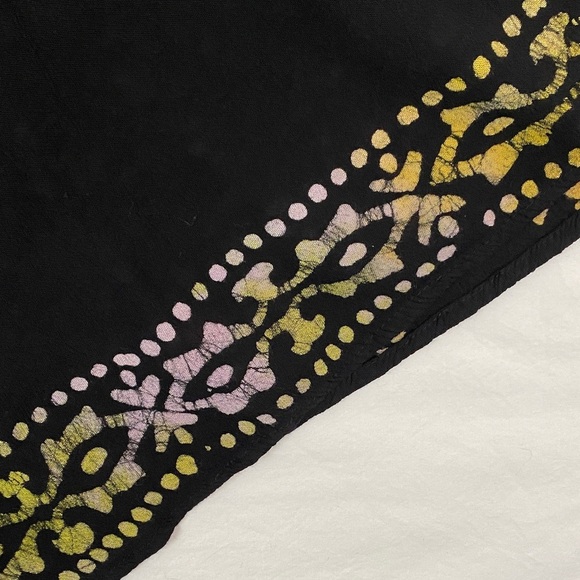 Shiva Fashions Umbrella Dress Black with Floral Patterns Midi Length - Picture 3 of 14